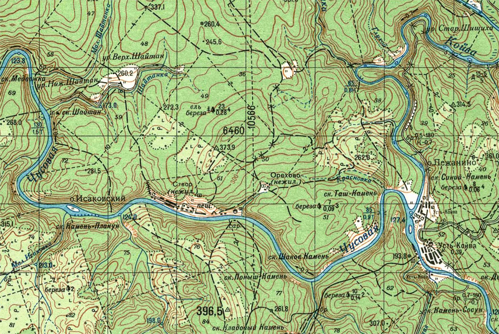 Карта лагеря Створ на Чусовой